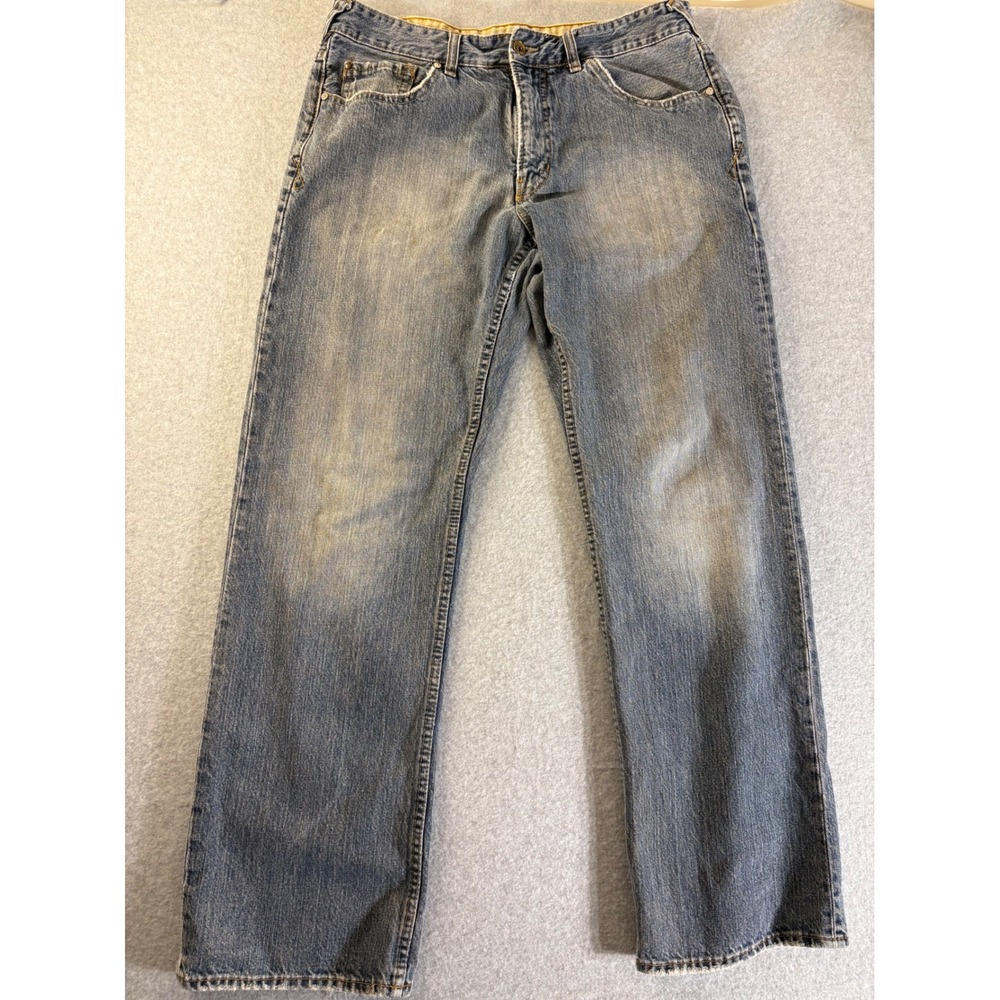 Unionbay Mens Straight Leg Jeans Medium Wash Blue Cotton Denim 34x32 YB73946